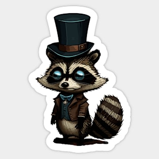 Raccoon Top Hat Sticker